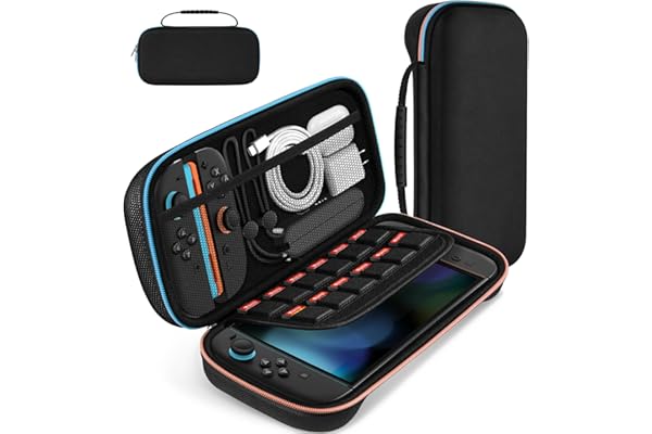 Switch2 対応 ケース iVoler スイッチ 2 収納ケース 耐衝撃 防水 防塵 ゲームカード・ケーブル・イヤホン収納可 持ち運び便利 Carrying Case ブラック