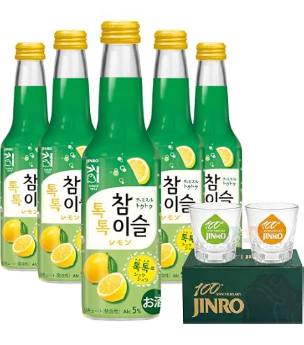Amazon.co.jp: JINRO チャミスル レモン 360ml 5本 ＋ 眞露100周年