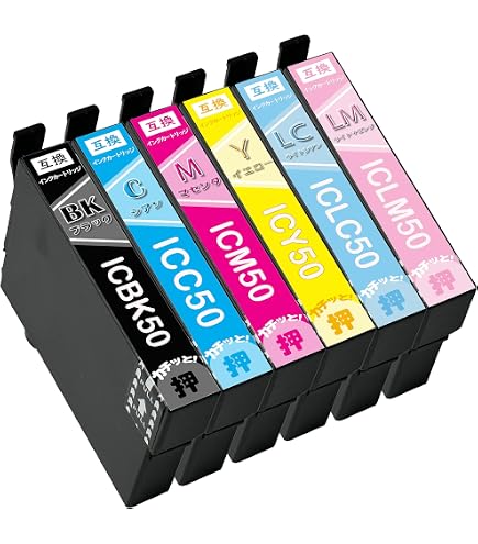 Amazon.co.jp: EPSON(エプソン) 互換インクカートリッジ IC6CL50 6色