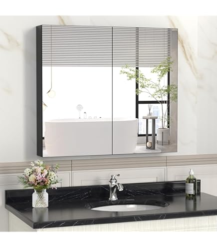 Amazon.co.jp: バスルームミラーキャビネット ラウンドバスルーム LED