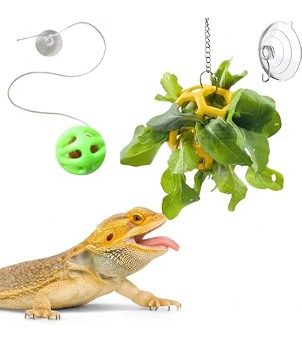 FlidRunest Bearded Dragon Mirror Toy - 3.4" Suction Cup Mirror For Hermit Crabs, Lizards, Small Pets Tank Decor