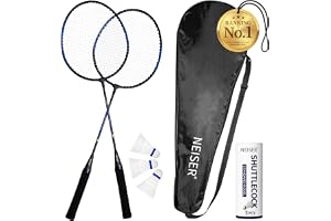 【日本企画】NEISER バドミントンラケット 2本セット 初心者向け入門モデル…