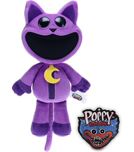 Peluche Huggy Wuggy Poppy Playtime – Série 2, Version Souriante Verte – Collectible, Broderies Détaillées