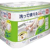 スコッティ ファイン 洗って使えるペーパータオル 52カット 6ロール プリントつき