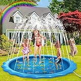 Amazon Co Jp 設計 噴水マット 噴水プール 水遊び 子供用 ビニールプール おもちゃ プレイマット 170cm直径 噴水 家庭用 親子遊び 芝生遊び 夏物遊具 庭 プール ビーチ 簡単収納 猛暑対策 アウトドア おもちゃ