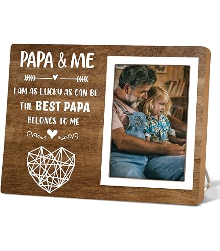 INNObeta Grandpa Picture Frame Gift - "Papa & Me" Wooden Frame For 4x6 Photos, Birthday, Father's Day, Christmas Present - View #3