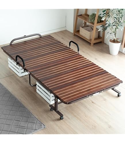 Amazon｜折りたたみスラットベッド シングル木製 折りたたみ式