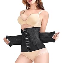 Amazon | [CtriLady] ウエストニッパー コルセット 女性 ブラック 補正  