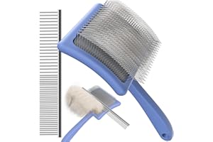 ACE2ACE Dog Slicker Brush, Doodle & Poodle Grooming Brush with Stainless-steel Comb, Large Dog Brush for Goldendoodles, Labradoodles, Golden Retriever and Poodles to Remove Tangles, Undercoat & Mats