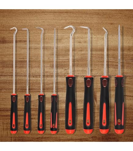 9-Piece Scraper Hook & Pick Tool Set - For O-Ring Seal Removal, Cleaning, DIY