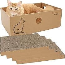 猫爪とぎ ダンボール製 囲い付き 猫用ベッド兼用 81gAuVJ6nML._AC_UL210_SR210,
