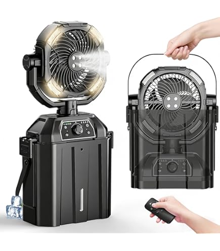 Amazon | 【小型静音・涼感アップ】20000mAh キャンプ扇風機 ミスト