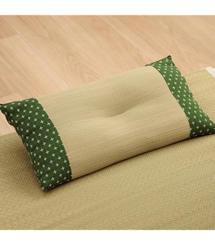 Amazon.co.jp: 枕 い草枕 詩織 くぼみ平枕 グリーン 約50×30cm 日本製
