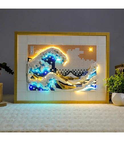 立体的な波状アート 壁掛け Amazon.co.jp: レゴアート北斎 「大波」フレーム入り日本のウォール