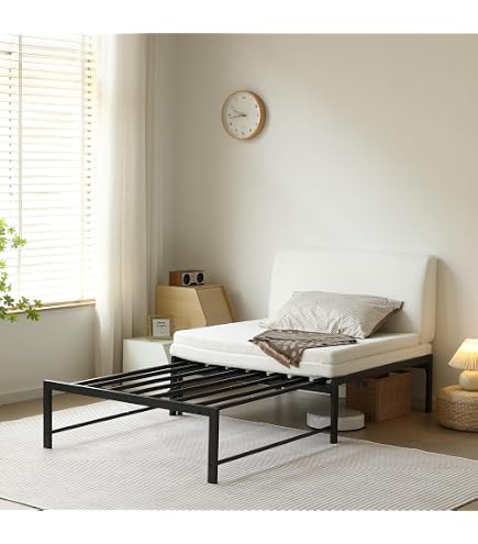 Amazon｜Kennkari 伸縮ベッド シングル 伸長式ベッド アイアン製 ディ