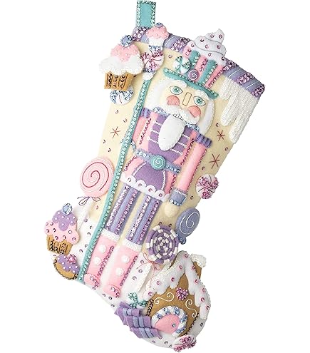 Bucilla Snowman's Candy Confections Felt Stocking Kit - 18" DIY Christmas Stocking With Sequins & Beads