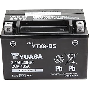 【Amazon.co.jp限定】 TAIWAN YUASA 【台湾ユアサ】 AGM-BIKE-BATTERY クロス付 YTX9-BS