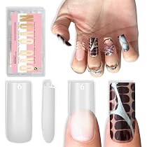 Amazon | NOVO OVO Medium Sharp Square Clear Nail Tips シャープ