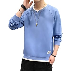 XIONGYING 2020新品 tシャツ メンズ パーカー 長袖 無地 秋服 ゆったり レイヤード風 大きいサイズ カ…