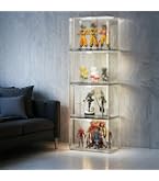 VINAEMO 回転コレクションケース フィギュアケース 棚 4段 UVカット Amazon.co.jp: VINAEMO 回転コレクションケース フィギュアケース 棚 4