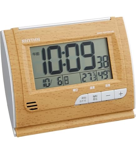 Amazon.co.jp: リズム(RHYTHM) 目覚まし時計 電波時計 デジタル 温度
