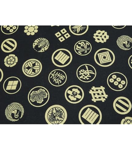 Amazon | 他の色あります 1m単位販売 N-157 家紋柄 紺色