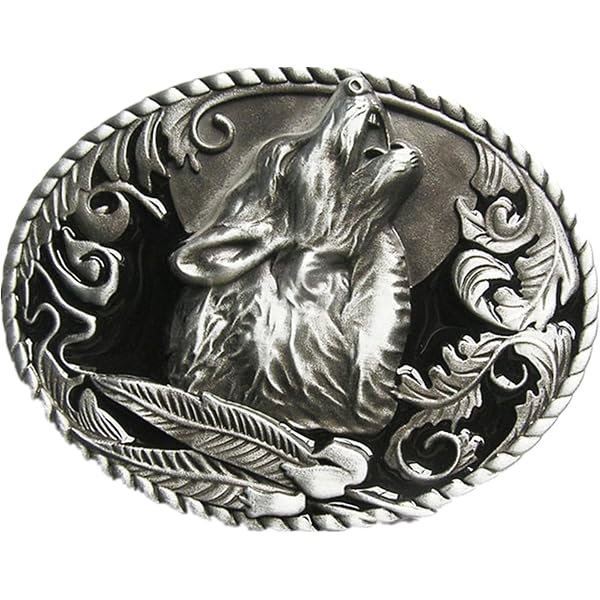 Western Belt Buckle Vintage Fishing Wildlife Belt Buckle - Western Oval ...