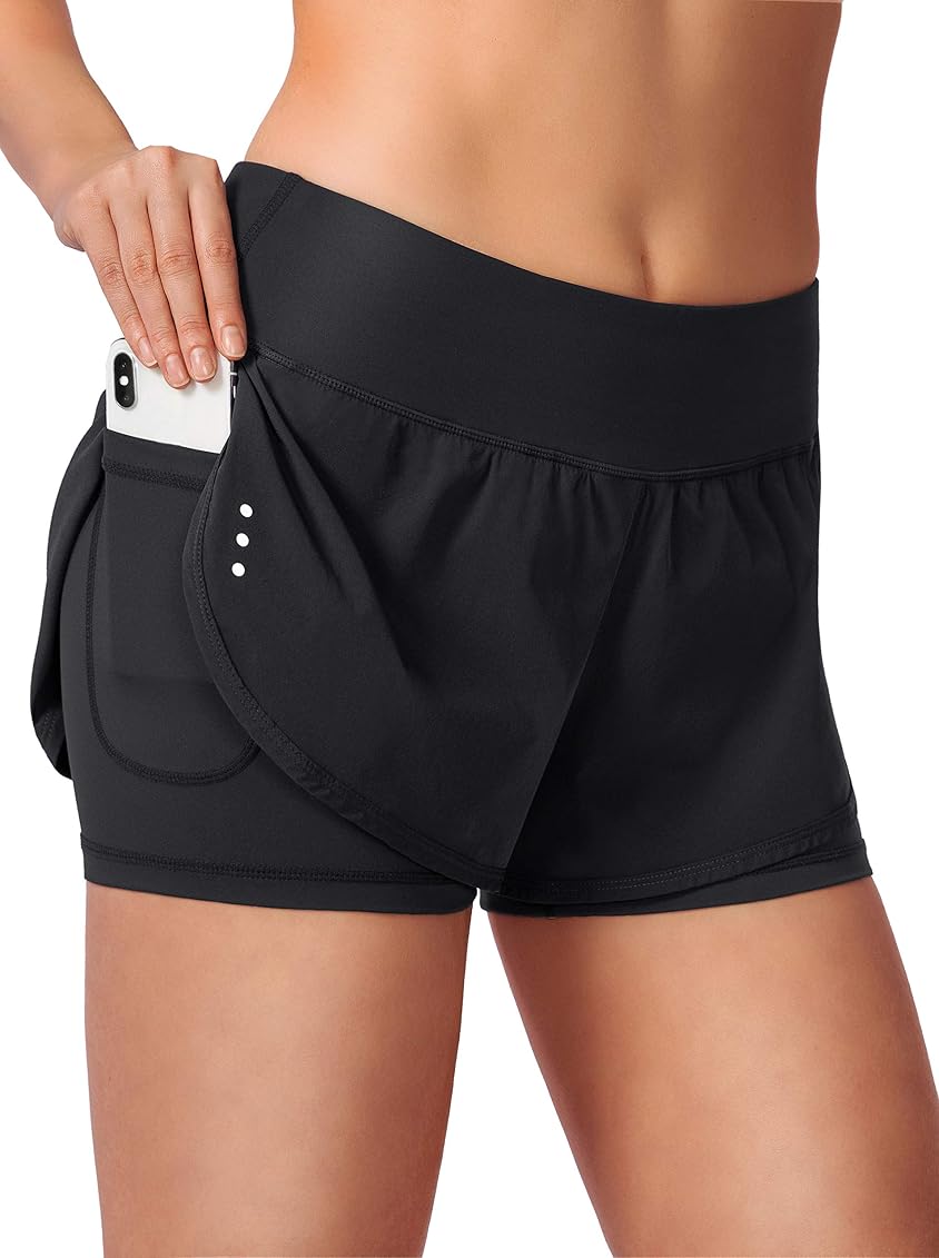Women's 2 in 1 Running Shorts Workout 