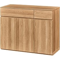 Amazon｜白井産業 キャビネット リビング サイドボード 扉付 引出付き