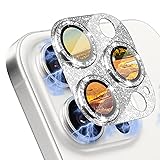 CeiBand ラインストーン カメラフィルム iPhone 16 Pro/iPhone 16 Pro Max 対応 レンズカバー カメラ保護 アルミ合金縁取り+強化ガラス】 キラキラ レンズ保護フィルム 高透過率 露出オーバー防止 全体保護 カメラ保護フィルム iPhone 16 Pro/iPhone 16 Pro Max 対応 （シルバー）