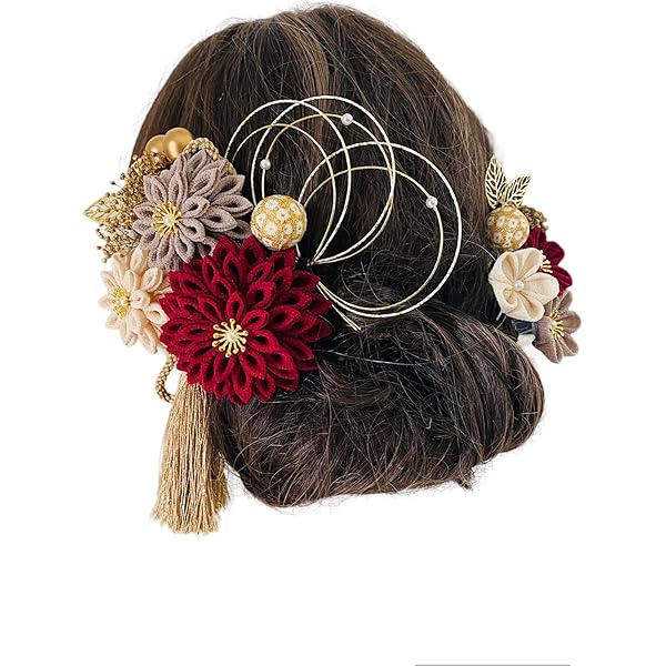 Amazon.co.jp: 【NODOKA 】ピンクベージュ【綾】つまみ細工髪飾り 成人