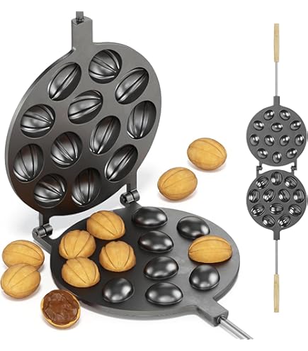 Walnoot Cookie Maker 12 Helften - Non-Stick Granite Oreshki Bakvorm