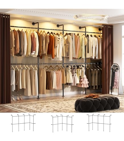 Amazon｜5段 工業用 壁取り付け 鉄パイプ棚 棚 ブラケット