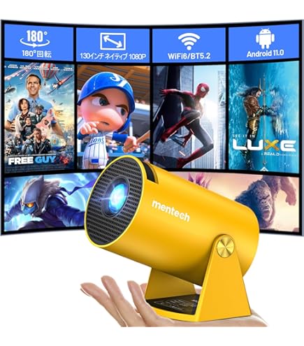 プロジェクター Android TV 11.0 小型 家庭用 2.4 G/5G Amazon.co.jp: 【180°回転 & 自動台形補正】 Android TV 11.0