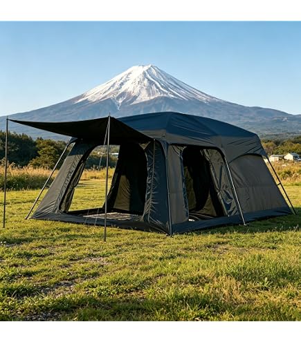 Amazon.co.jp: 8〜12人用テント、2ベッドルームファミリーテント