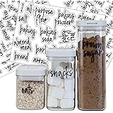 180 Pantry Labels, Prefdo Waterproof White Script Preprinted Food Names label Stickers for Kitchen Organization Storage Conta