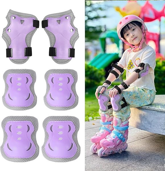 LittleSo プロテクター キッズ 6点セット 子供用 年齢目安3~12歳 自転車 スケートボード ローラースケート バイク プロテクター キッズプロテクター 手首/肘/膝ガード 保護 収納袋付き - 1