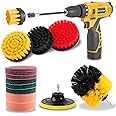 MasterSpec 15PCS Drill Brush Kit Car Cleaning Attachment Set Sponge Scrubber Scrub Brush Kits with Extend Holder