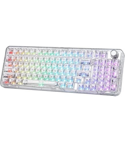 Amazon | YUNZII CK75 無線 ホットスワップメカニカルキーボード 透明