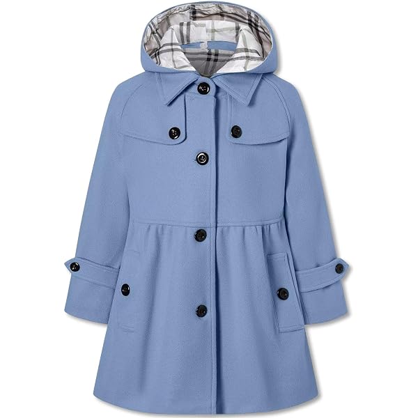 thumbnail image 2 of Betusline Girls' Single-Breasted Trench Coat Dress - Black, Sizes 2-14 Years (Perfect 9-10 Year Size Shown) 2 of 11