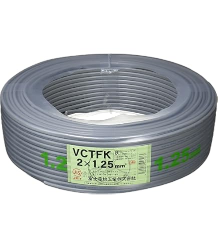VCTFK 1.25-2C 黒色 100m VCTFK 2C X 1.25SQ 黒 100m巻 長円形: 電線・ケーブル - 蛙屋