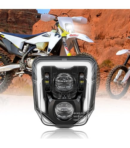 POLISPORT 8670800001 - E-BLAZE koolstofvezel koplamp met LED lamp compatibel met alle motorcross/enduro modellen in kleur wit