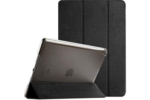 ProCase iPad 第9/8/7世代用ケース 10.2 2021 2020 2019 バックカバー 軽量 スタンド - マットブラック | 第9世代 A2604 第8世代 A2270 第7世代 A2197専用 つや消し背面 衝撃指紋傷防止 オートスリープ/ウェイク