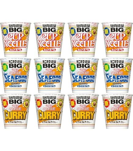 Amazon.co.jp: 日清 カップヌードルBIG 詰め合わせ (3種12食) : 食品