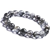 Amazon | [麗子坊] 天然ブレスレット 【ブラックルチルクォーツ