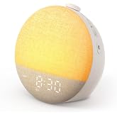 Dreamegg 光目覚まし時計 ホワイトノイズマシン 29曲癒し音 ナイトライト 光で起きる 目覚まし おしゃれ 間接照明 快眠 Sunrise 2 | 目覚ましライト 太陽光 日の出 シミュレーション 赤い光 電球色 10色のライト 調光 デジタ