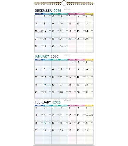 Amazon | 2025-2026年 壁掛けカレンダー - 2025-2026年カレンダー 2025