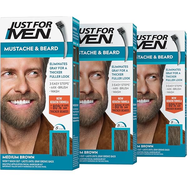 Amazon | Just for Men 口ひげ＆髭ブラシ-のカラージェル、ライト