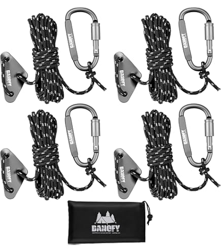 Amazon | テントロープ ガイロープ カラビナ付き ガイロープ タープ用