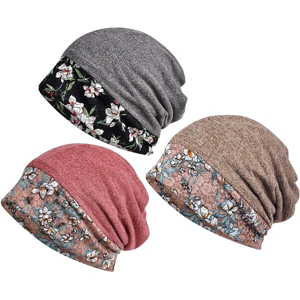 Floral Printed Turban Hat - Slouchy Beanie Head Wrap, Chemo Cap, Soft Cotton Milk Silk